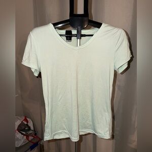 Danskin Light Green V-Neck Short Sleeve Tee